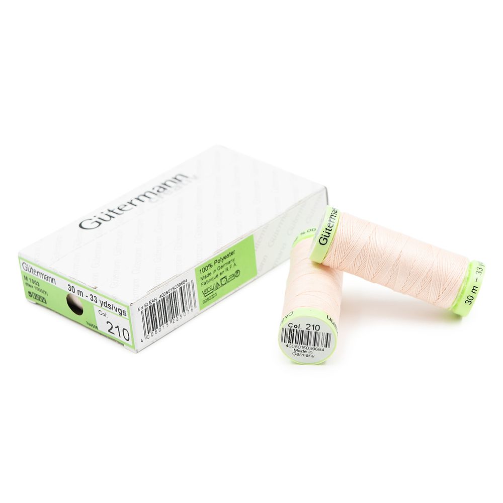 Нитки отделочные Gutermann Top Stitch, 30м, 210 нежная нуга, 5 катушек