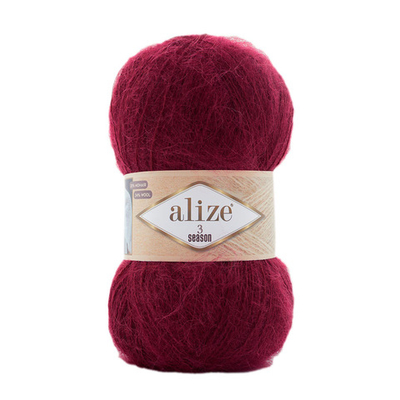 Пряжа Alize (Ализе) 3 Season / уп.5 мот. по 100 г, 500 м, 57 бордо