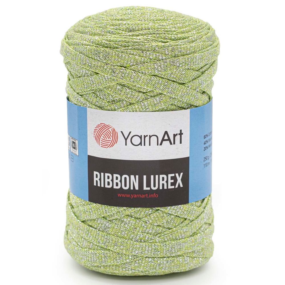 Пряжа YarnArt (ЯрнАрт) Ribbon Lurex / уп.4 мот. по 250 г, 110м, 726 салатовый