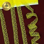 Кружево отделочное в стиле "трикотаж" 12 мм 150-2, цв.12 желтый, 9.14м