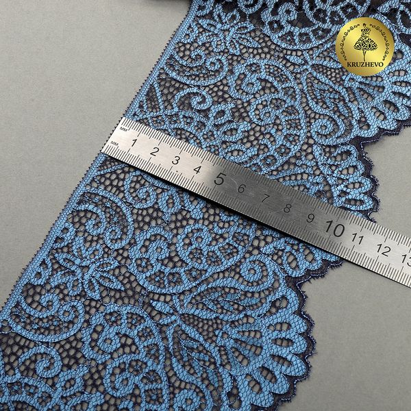 Кружево эластичное (стрейч) 110 мм, 40992PP цв.голубой уп.115м, Kruzhevo