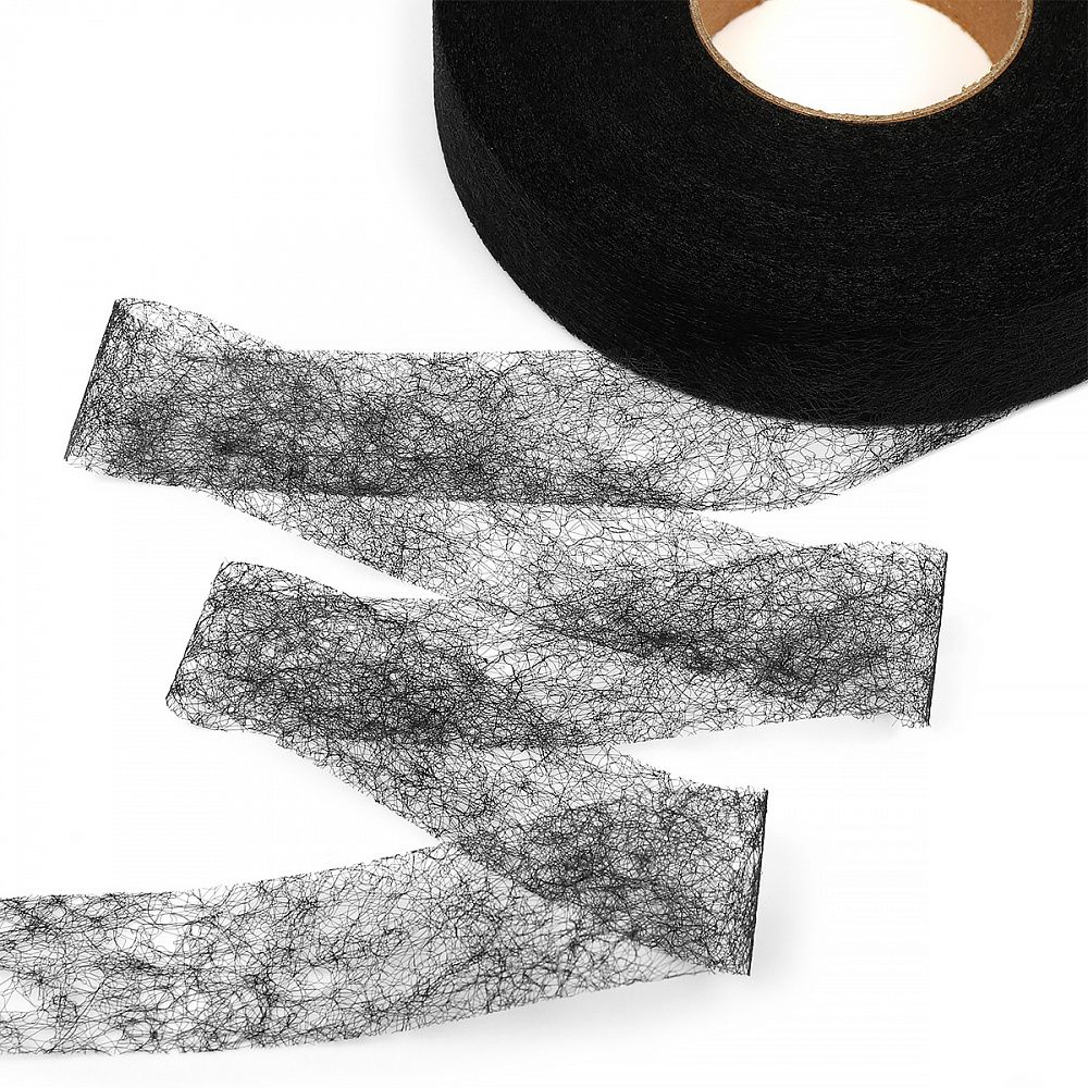 Паутинка клеевая 25 мм / 10 рол. по 100 м, черный 23 г/м², Ideal