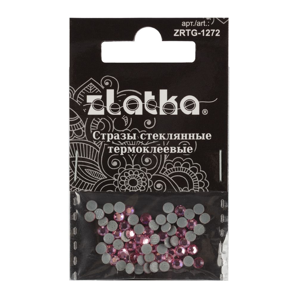 Стразы клеевые стекло 3.2 мм, 360 шт, SS12 №23 розовый (Rose), Zlatka ZRTG-1272