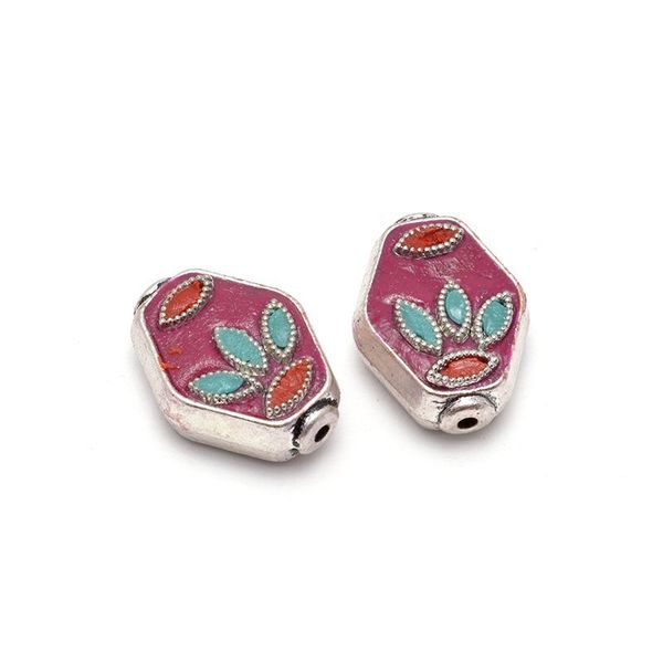 Бусины этника 20х15 мм, in ⌀2 мм, цв. 1 бордовый, 2 шт, Tesoro