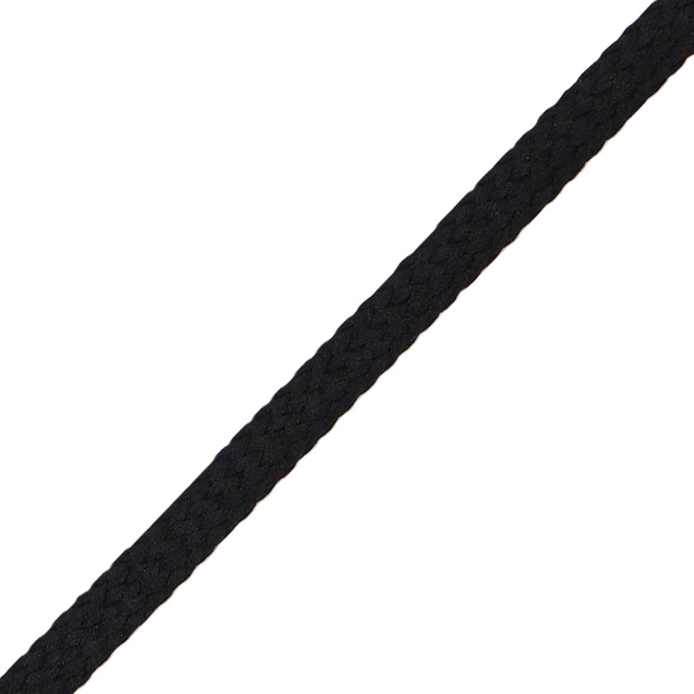 Шнур плетеный плоский 7.0 мм / 50 метров, п/а, черный
