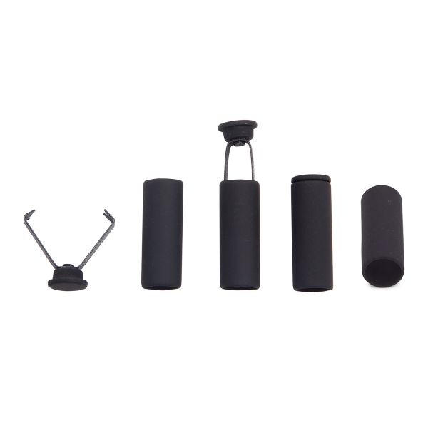 Наконечник для шнура металл 20,7х7 мм, металл, черная резина, 6660-0073, 20 шт