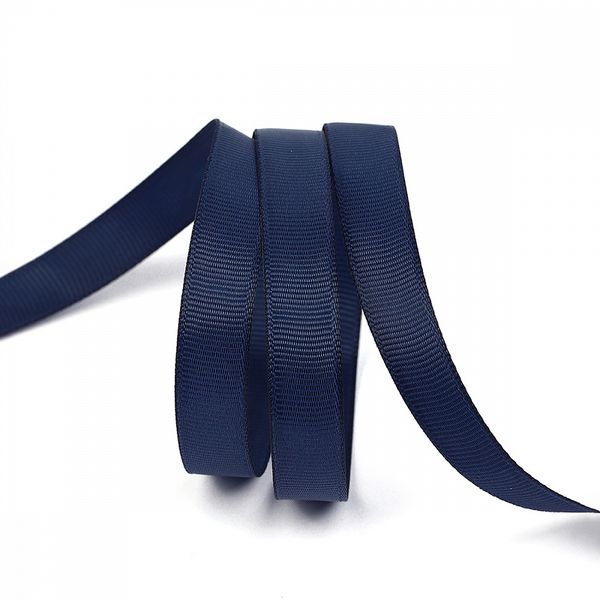 Лента репсовая (в рубчик) 12.0 мм, 370 т.синий уп.27,4м