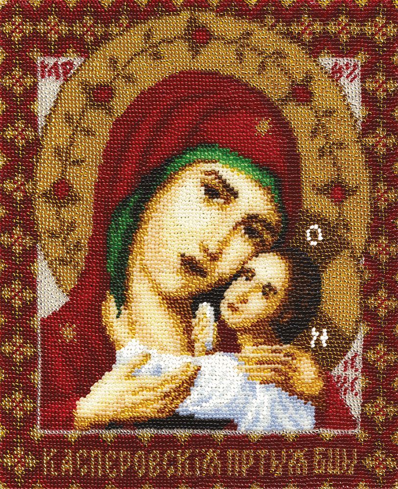 Набор для вышивания бисером Panna, Икона Пресвятой Богородицы Касперовская, 19.5х24 см