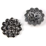 Декоративный элемент "Цветок", 25 мм, упак., 2 шт, Астра, ст.серебро