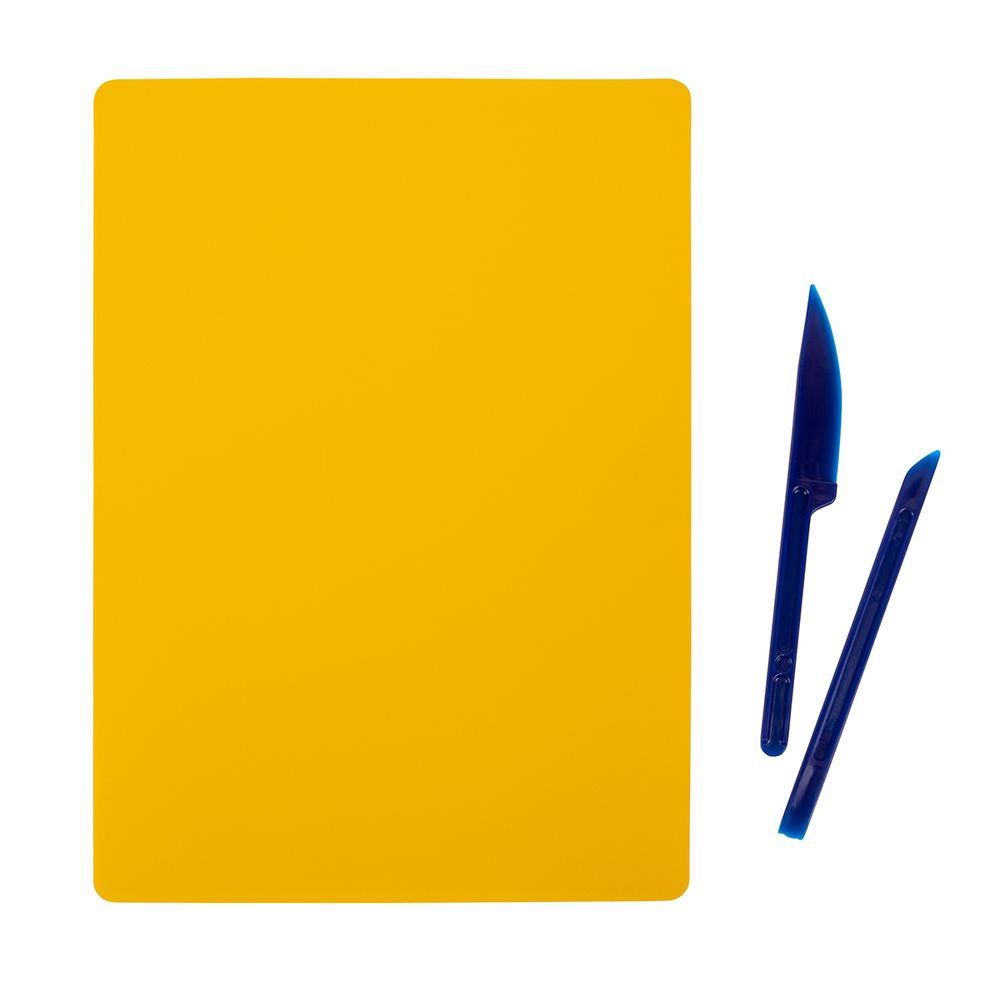 Доска для лепки гибкая со стеками, желтый, Лео LPDS-A5