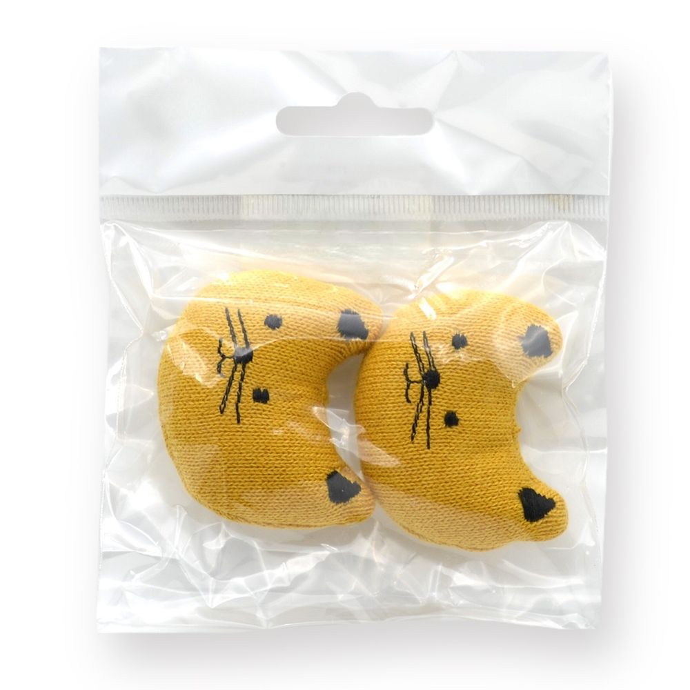 Нашивная декоративная кошка, 5х4см 2 штук (желтый), AR747