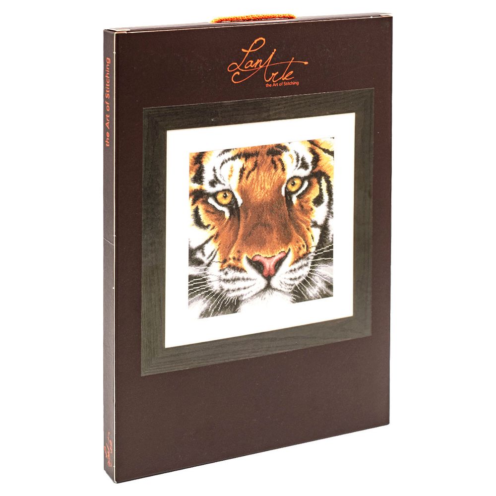 Набор для вышивания нитками Lanarte, Тигр 35х34