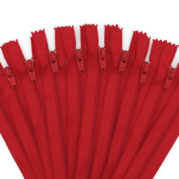 Молния спираль (витая) брючная Arta Т4 (4 мм) 1 зам., н/раз., 20 см, цв. 519 красный, уп.10 шт