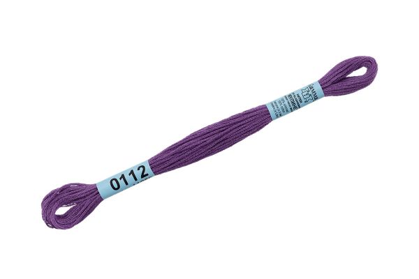 Мулине Gamma 100% хлопок, цв.0112 яр-сиреневый, 24 мотка по 8 метров