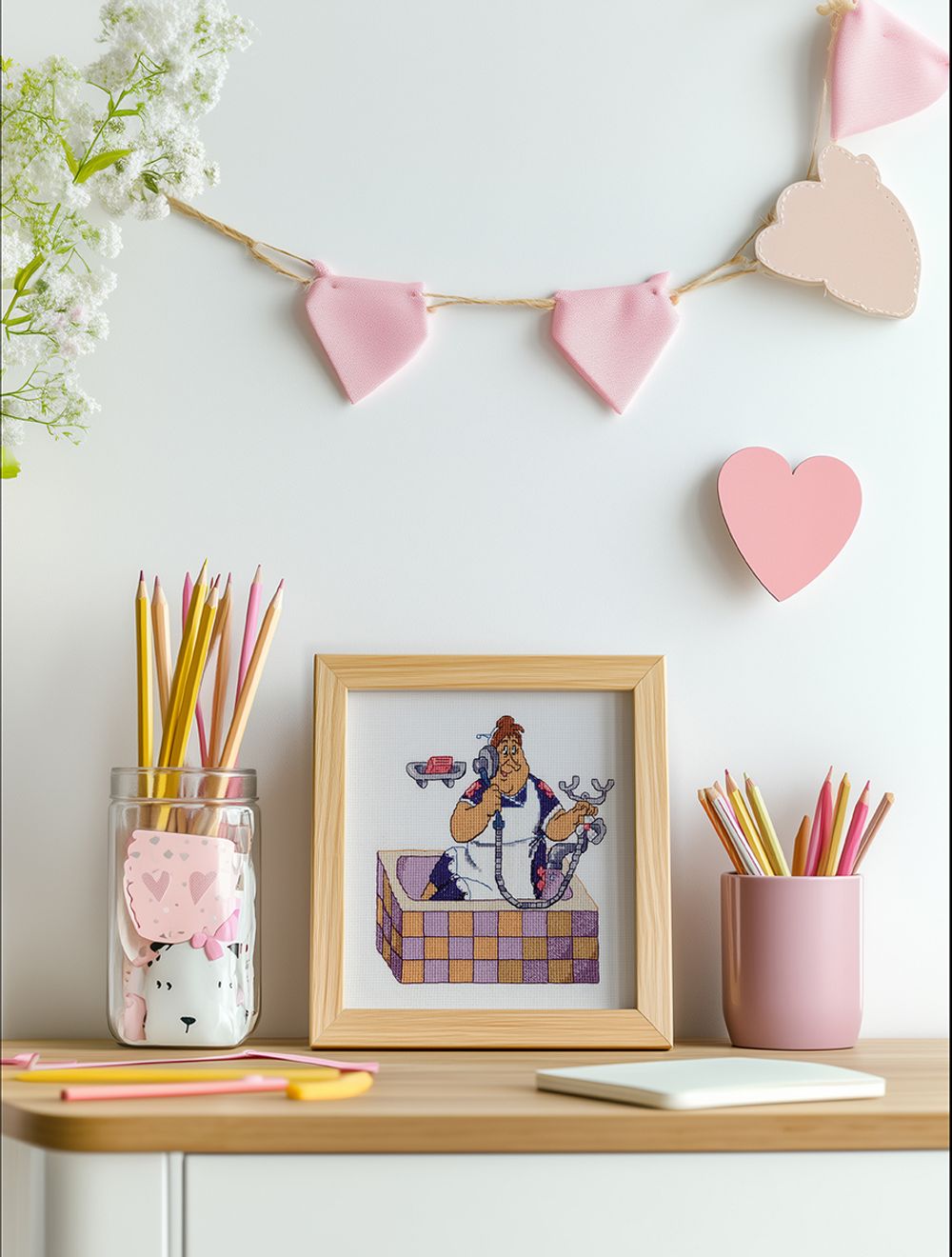 Набор для вышивания нитками Klart, Союзмультфильм. Фрекен Бок, 18х16.5 см