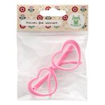 Очки без стекла, пластик, сердце, 8, 0 см/1шт, розовый