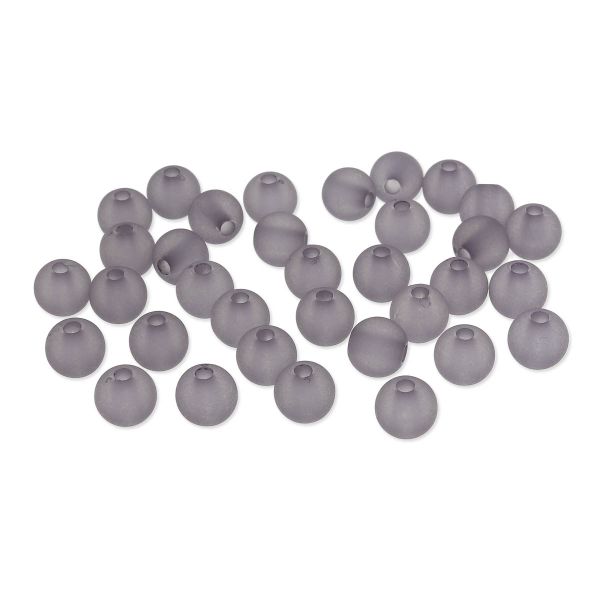 Бусины пластик ⌀8 мм, полупрозрачные матовые, 20 г, 70±4 шт, Astra&Craft, 030 серый