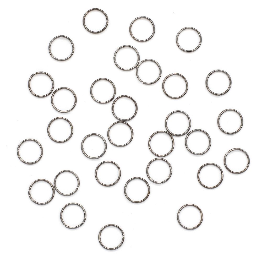 Кольцо соединительное, 0,8х7 мм, 30 шт/уп (черный никель)