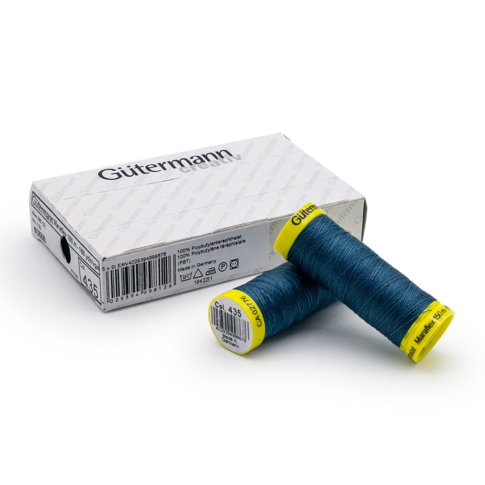 Нитки для трикотажа Gutermann Maraflex, 150м, 435 зелено-синий, 5 катушек
