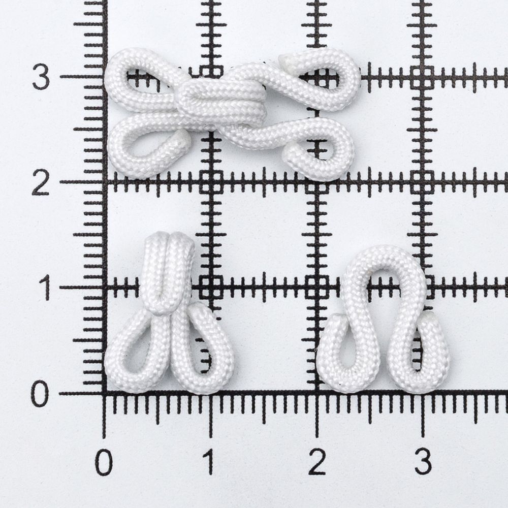 Крючки пришивные в оплетке 10х25 мм, цв.белый, 100 шт