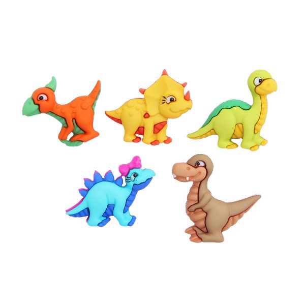 Украшения пуговицы декоративные фигурки Динозавры пластик, 5 штук, Dress It Up