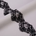 Кружево на сетке 67 мм / 10 м, черный, Gamma GKMB-6701M