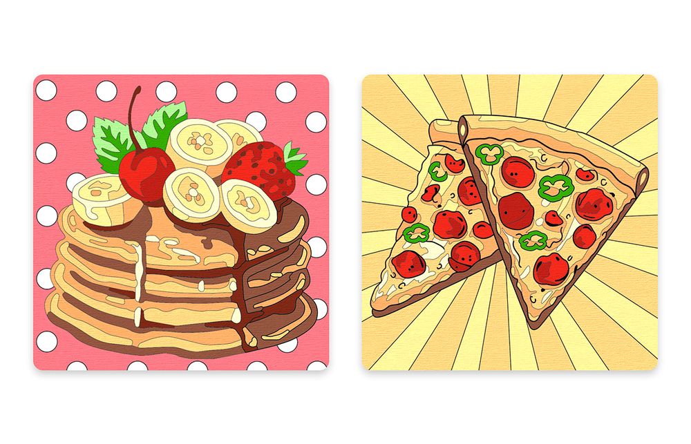 Картина по номерам Фрея PNBM-013, Вкусные радости, (на магните) 9х9 см