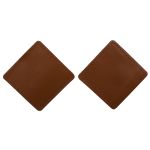 Заплатки пришивные из кожи, квадрат 8см с перфорацией, 2 шт, 100% кожа, 02 светло-коричневый, 9122