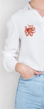 Набор для вышивания нитками Panna Живая картина JK-2321, Осьминог, 6.5х6 см