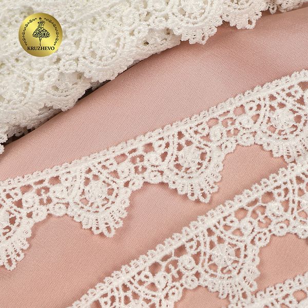 Кружево гипюр (плетёное) 26 мм, 0798 цв.01 белый уп.27м, Kruzhevo