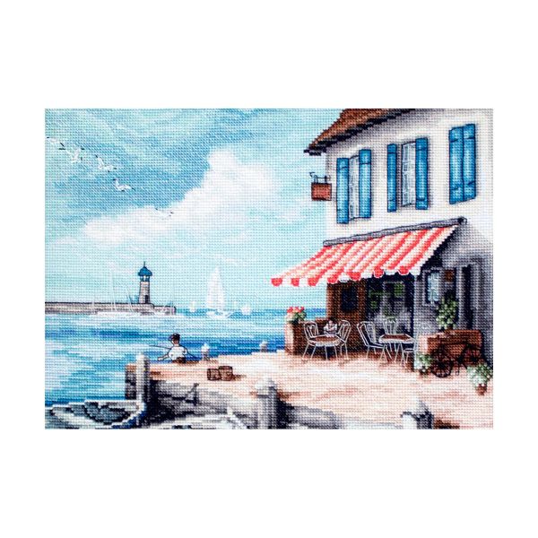 Набор для вышивания нитками LetiStitch, Морской порт 26х22см
