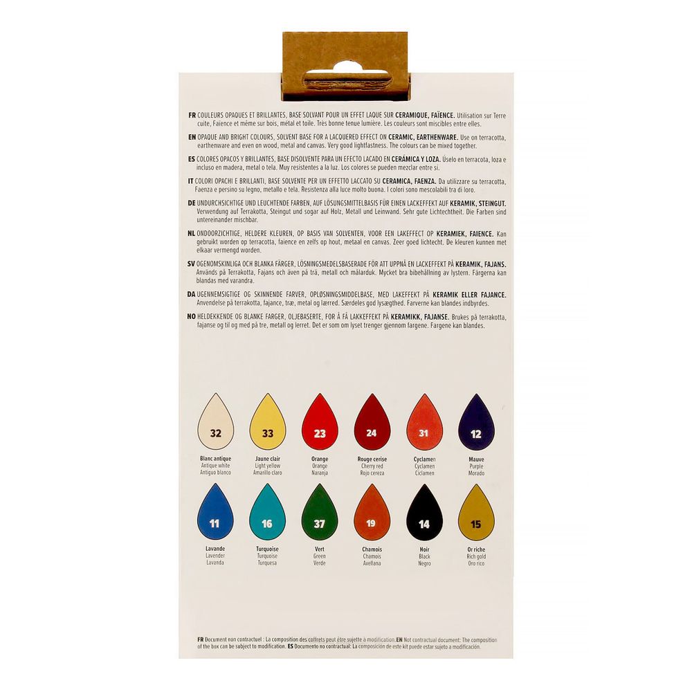 Набор красок Pebeo Ceramic Исследование по керамике и металлу 12 цв. 20 мл