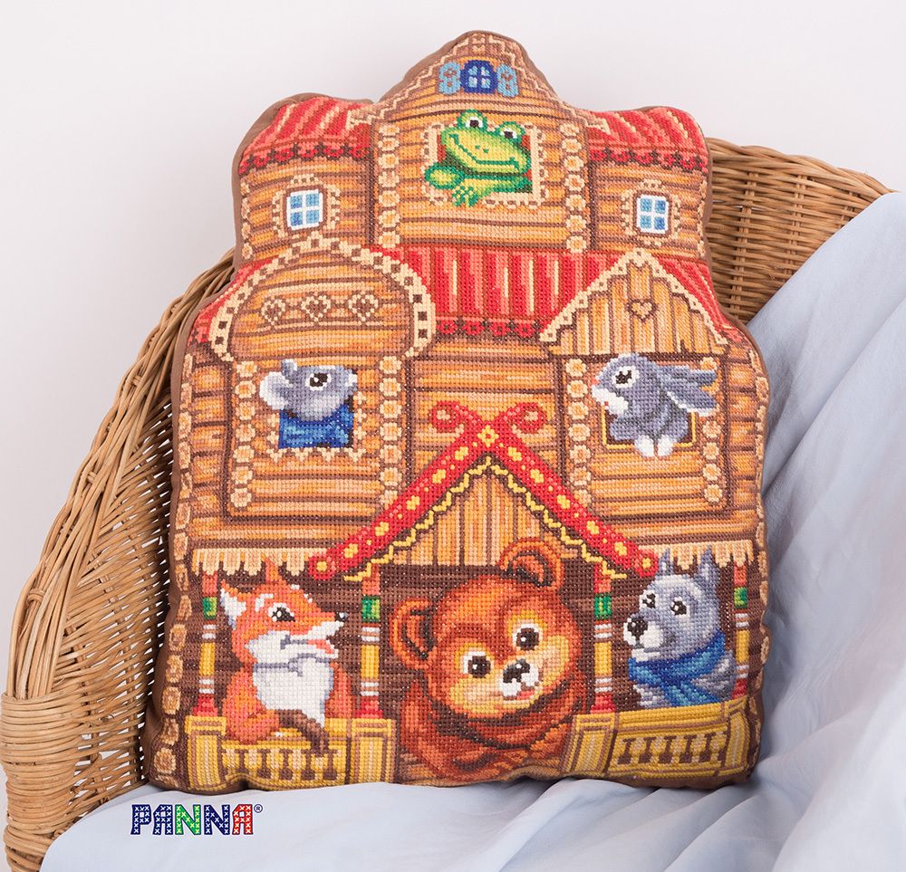 Набор для вышивания нитками Panna, Подушка Теремок, 35,5х44 см