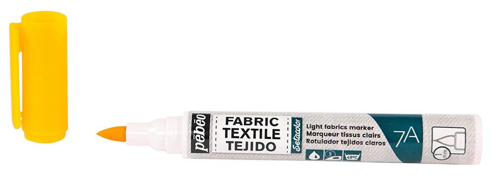 Маркер для светлых тканей 7A Light fabric 1 мм, перо круглое, 6 шт, 803472 Флуоресцентный оранжевый, Pebeo
