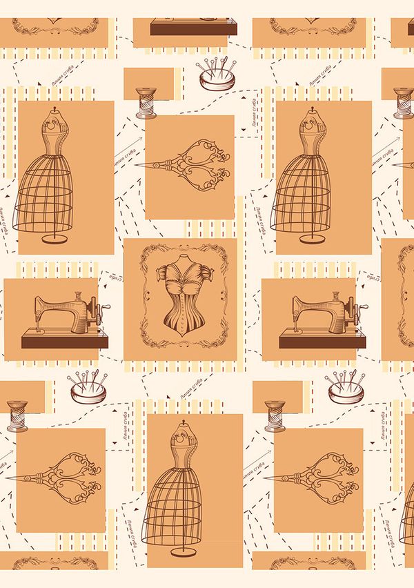 Ткань для пэчворка Peppy Век моды панель, отрез 60х110 см, 146 г/м², ВМ-03 бежевый, Peppy