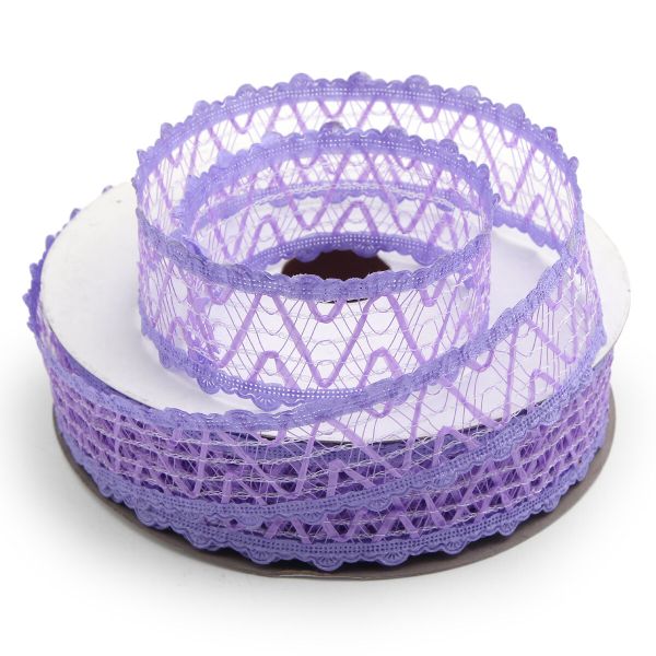 Тесьма отделочная ажурная 38 мм, 25 м, (07 сиреневый)