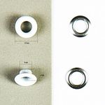 Люверсы металл ⌀_5.0 мм (внутр.), белый, 100 шт, BIG