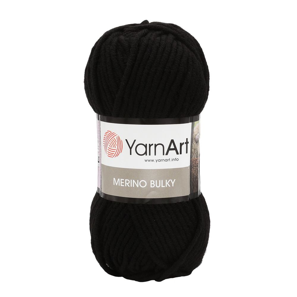Пряжа YarnArt (ЯрнАрт) Merino Bulky / уп.5 мот. по 100 г, 100м, 585 черный