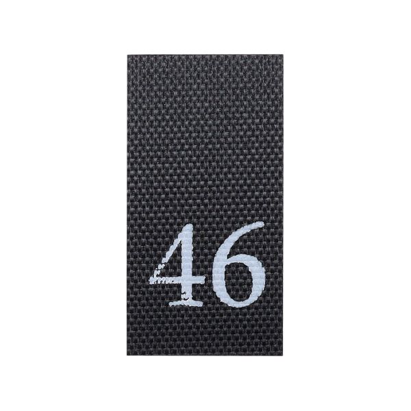 Этикетка-размерник 10х20мм, 100 шт/упак, черный фон/белый шрифт (MN) (46)