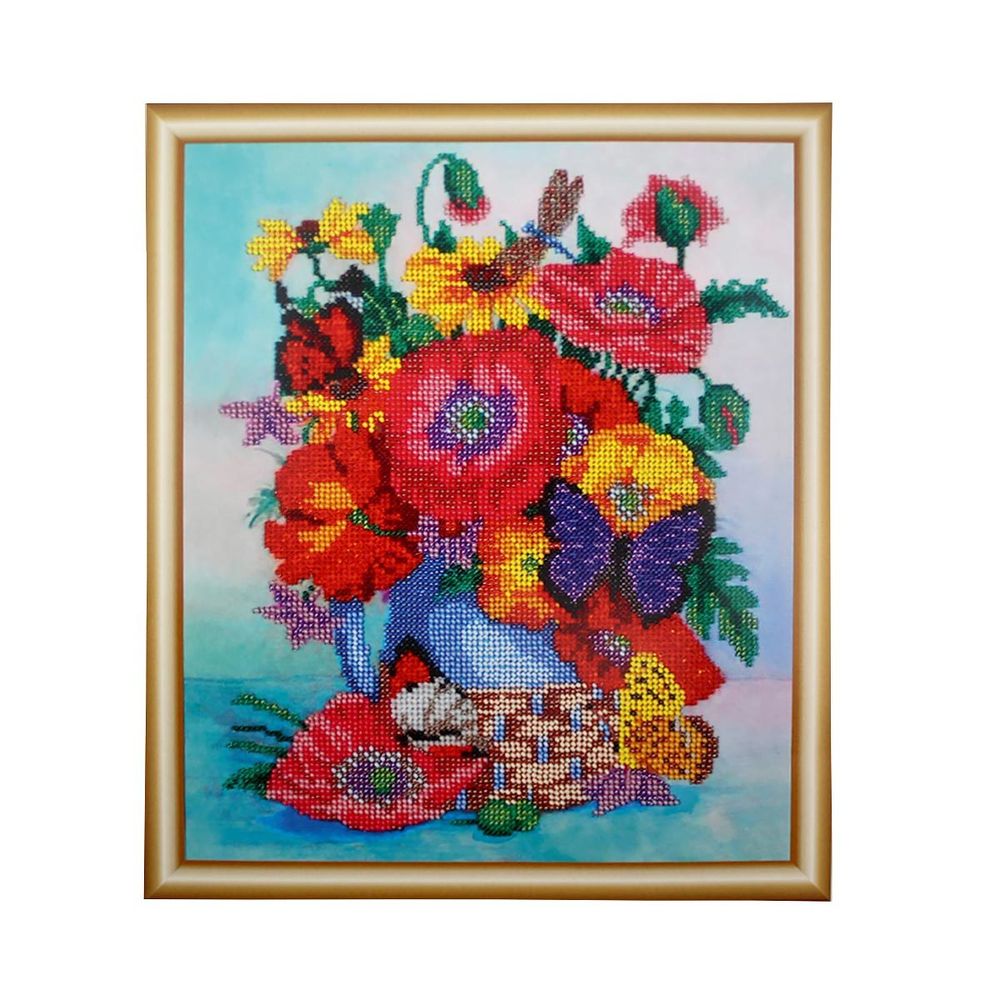 Набор для вышивания бисером Hobby&Pro, Букетик, 25х30 см