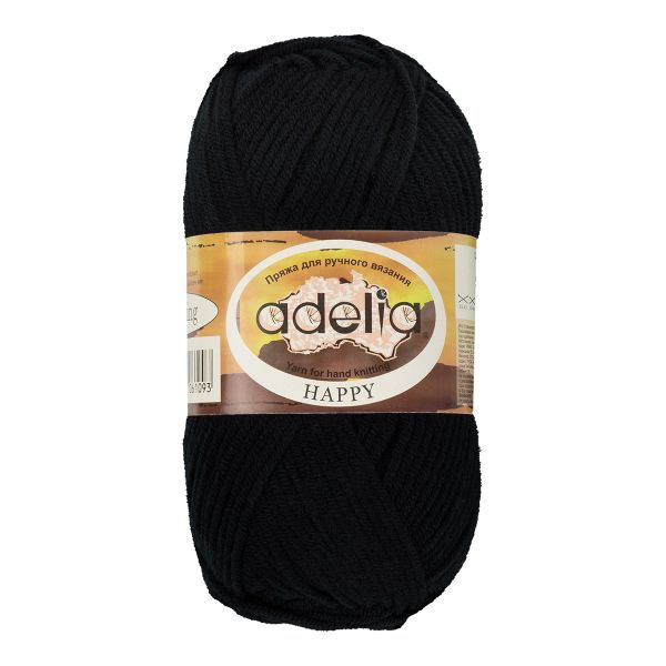Пряжа Adelia Happy / уп.10 мот. по 50г, 128 м, 02 черный