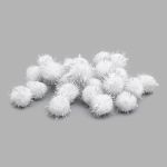 Помпоны с люрексом 25 мм, 125 шт., Астра (28 белый)