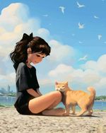 Картина по номерам Фрея PCF-25, на холсте с подрамником Мой пушистик, 50х40 см