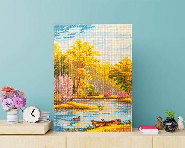 Алмазная (кристальная) мозаика Фрея, на подрамнике Осенний мотив, 30х40 см