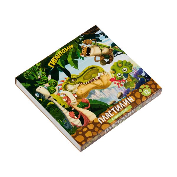Пластилин классический 240 г, 12 цв, 02, Гигантозавр, GGZ-LMC0112