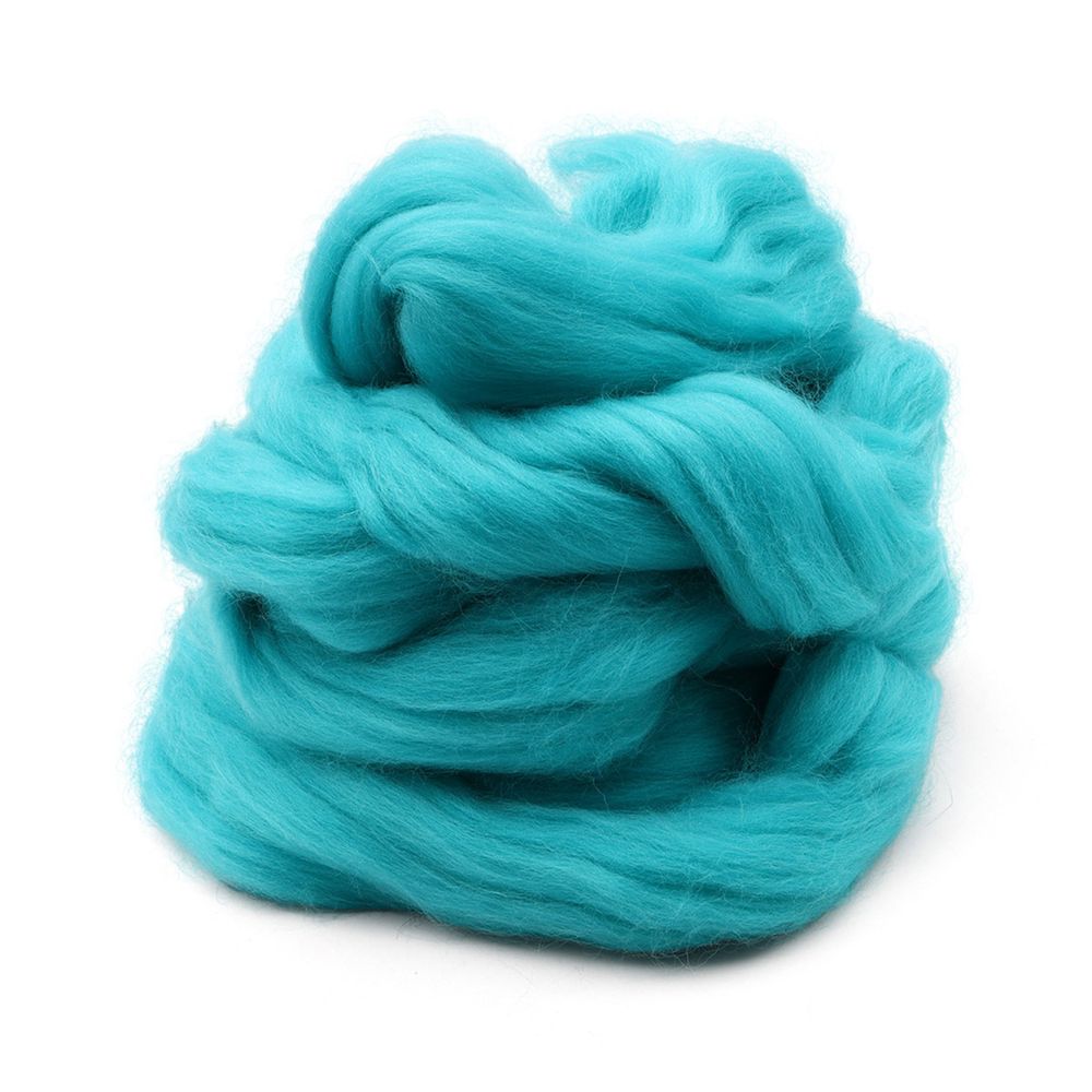 Шерсть для валяния мериносовая тонкая 100%, 100 г, цв.354 светлая лагуна