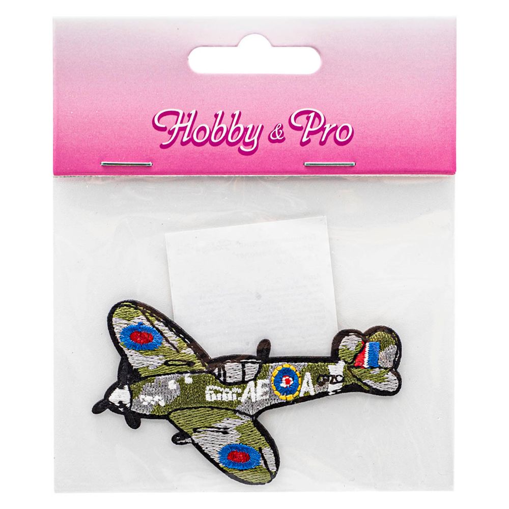 Термоаппликация "Военный самолет", 7.8х5.5см