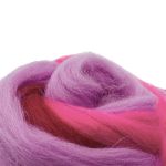 Шерсть для валяния полутонкая 100%, мультиколор, 100г, 1510 мультиколор, винный/мальва/св.фиалка