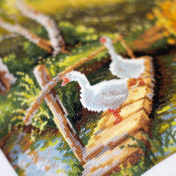 Набор для вышивания нитками Чудесная игла 110-331, Деревенский пруд, 40х31см