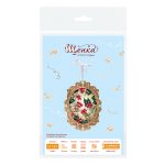 Набор для вышивания нитками МП Студия, на деревянной основе Миниатюра. Брусничный лес 14х10см